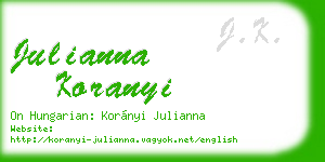 julianna koranyi business card